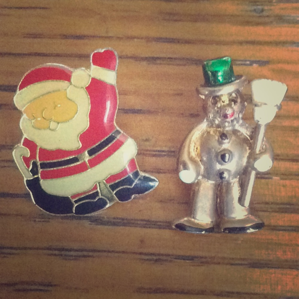 Antique Lapel Pin Brooch Christmas Lot 2 Jewelry